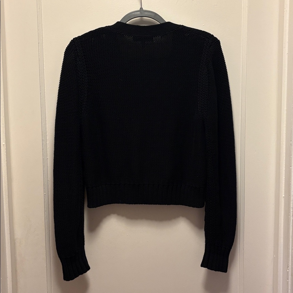NWOT Michael Stars Fran black button-front cardigan, size Medium - Picture 3 of 4